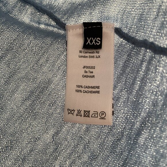 Joseph "Cashair" Cashmere Short Sleeve Tee Shirt in Blue, size XXS (fits XS) - Picture 4 of 5